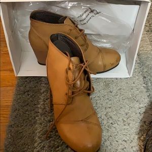 Brown tie up  booties